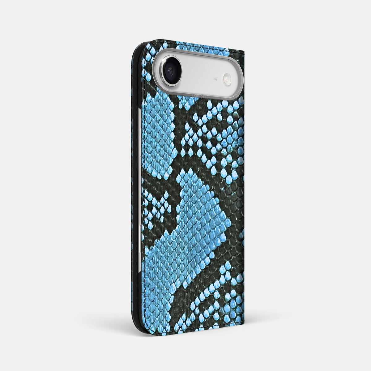 Folio Case For iPhone 17 Air In Deluxe Python -1 | Pacific-Blue-Steel