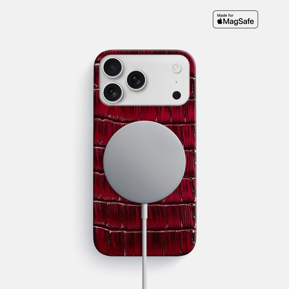 Slim Case For iPhone 18 Pro In Patina Alligator -5 | Havana-Burgundy