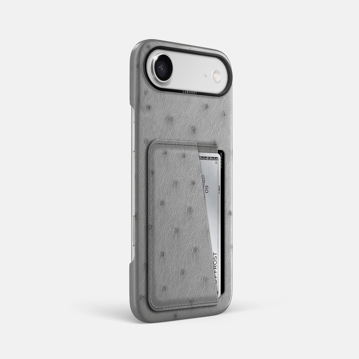 Double Card Case For iPhone 17 Air In Ostrich -2 | Silver-Black