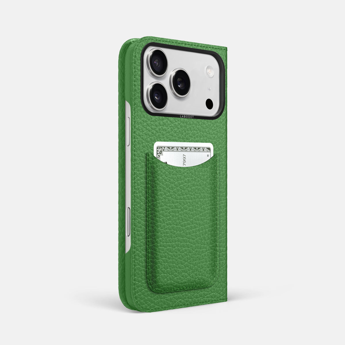 Folio Case with Card For iPhone 18 Pro Max In Calf -1 | Herb-Black