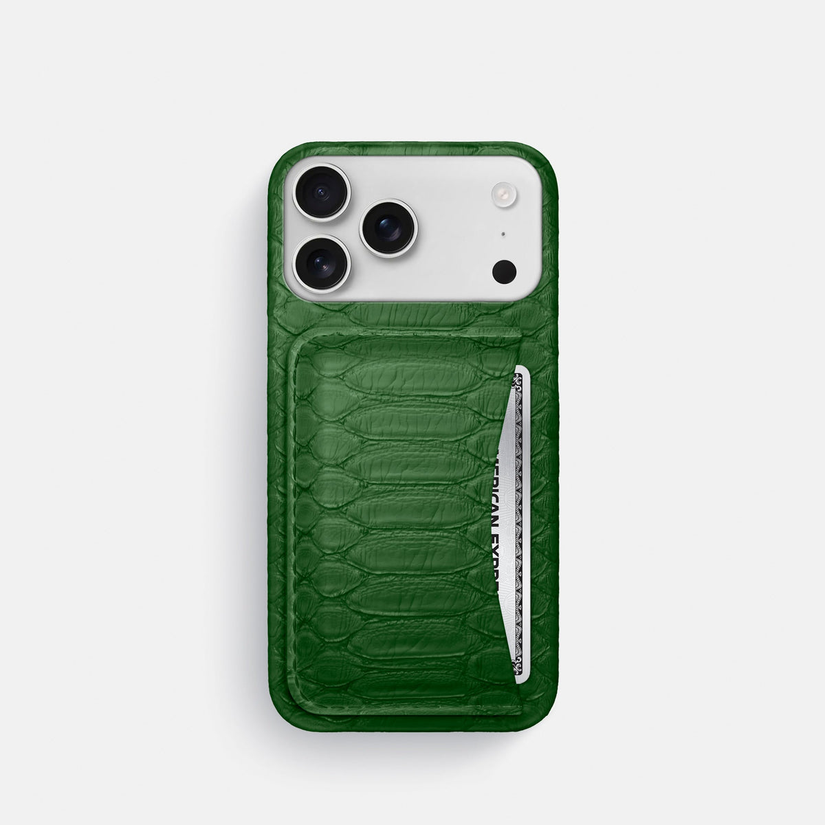 Slim Card Case For iPhone 18 Pro In Python -1 | Green