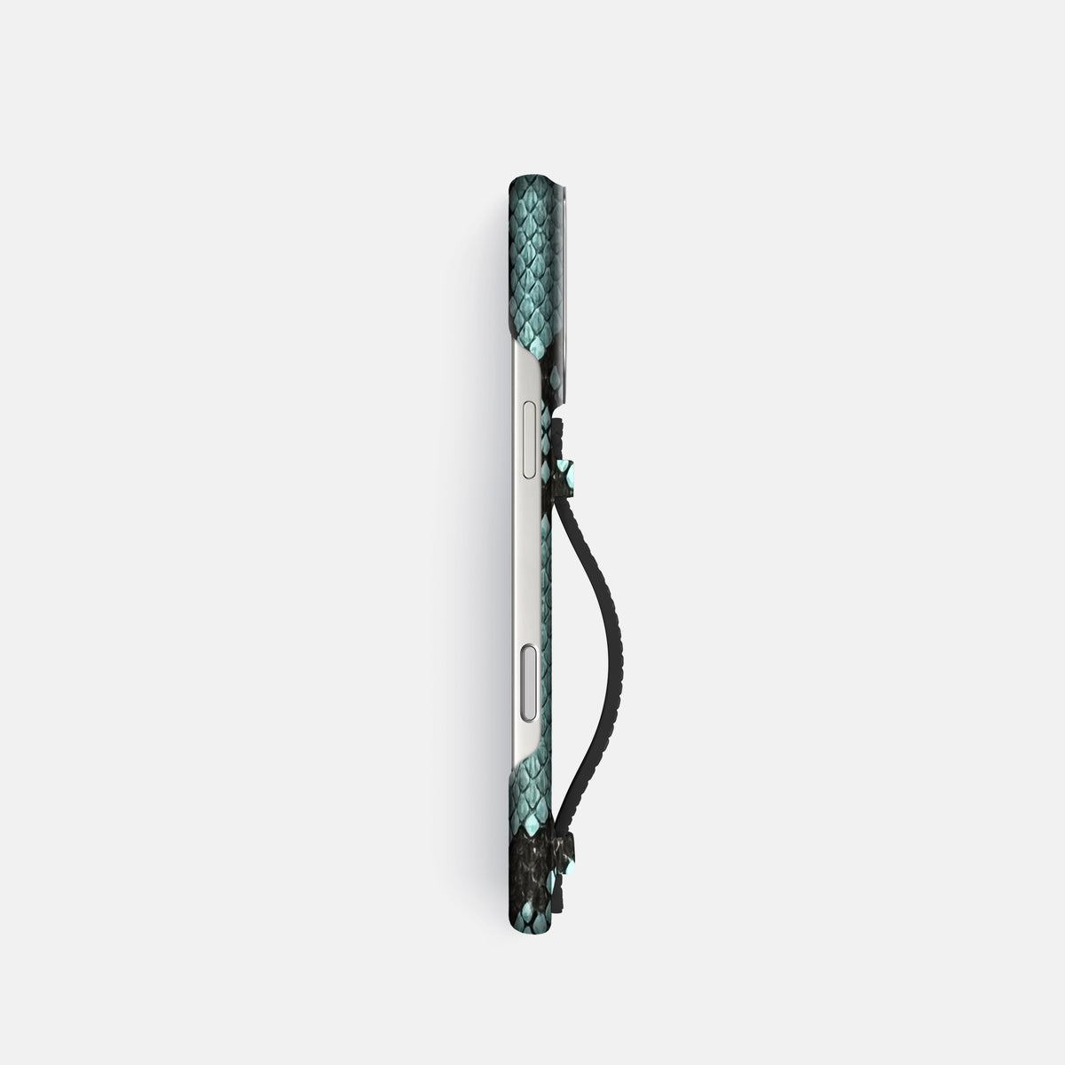 Center Handle For iPhone 17 Pro In Deluxe Python -2 | Blue-Lagoon-Steel