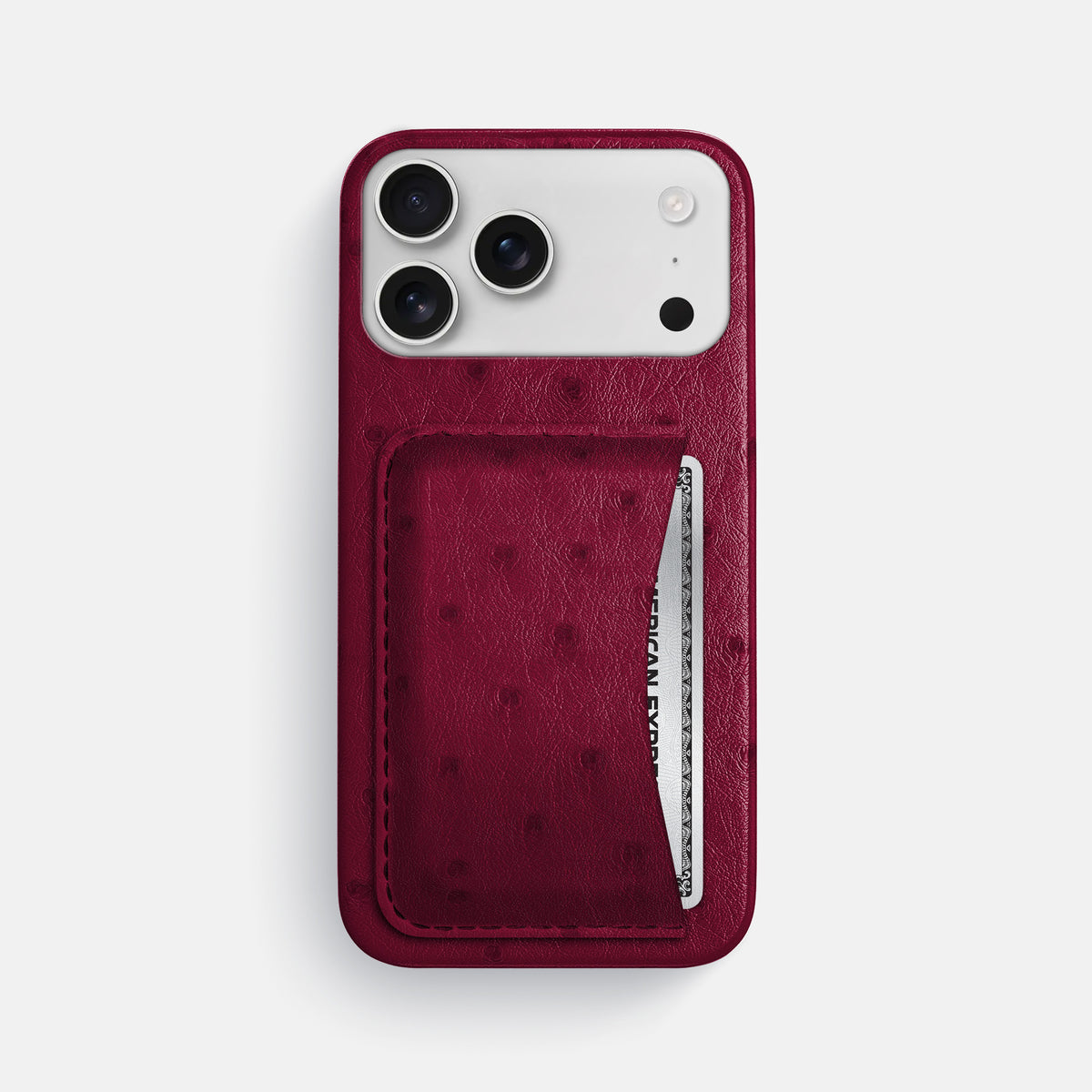 Slim Card Case For iPhone 17 Pro Max In Ostrich -1 | Bordeaux