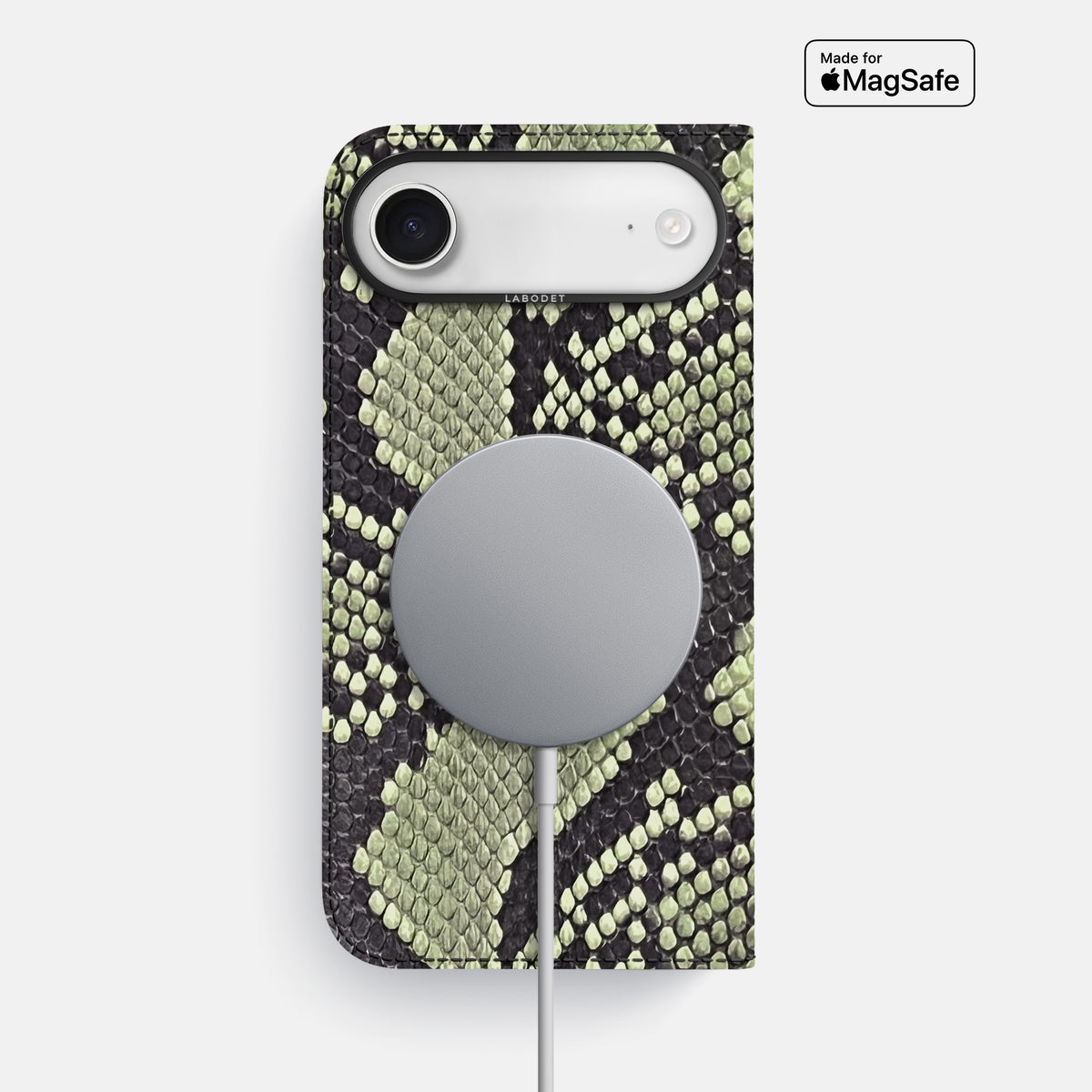 Folio Case For iPhone 17 Air In Deluxe Python -3 | Army-Green-Black