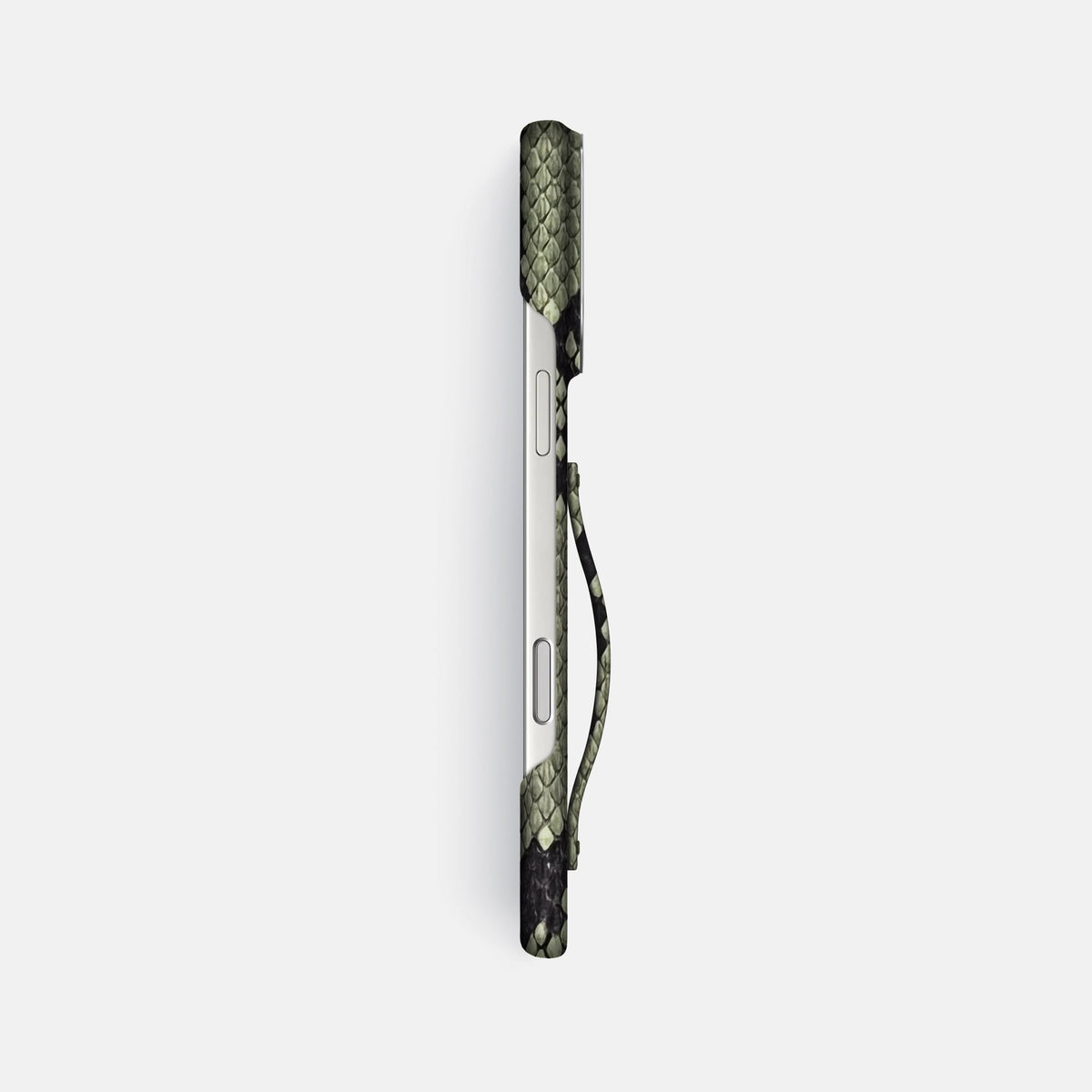 Finger Case For iPhone 18 Pro Max In Deluxe Python -3 | Army-Green-Steel