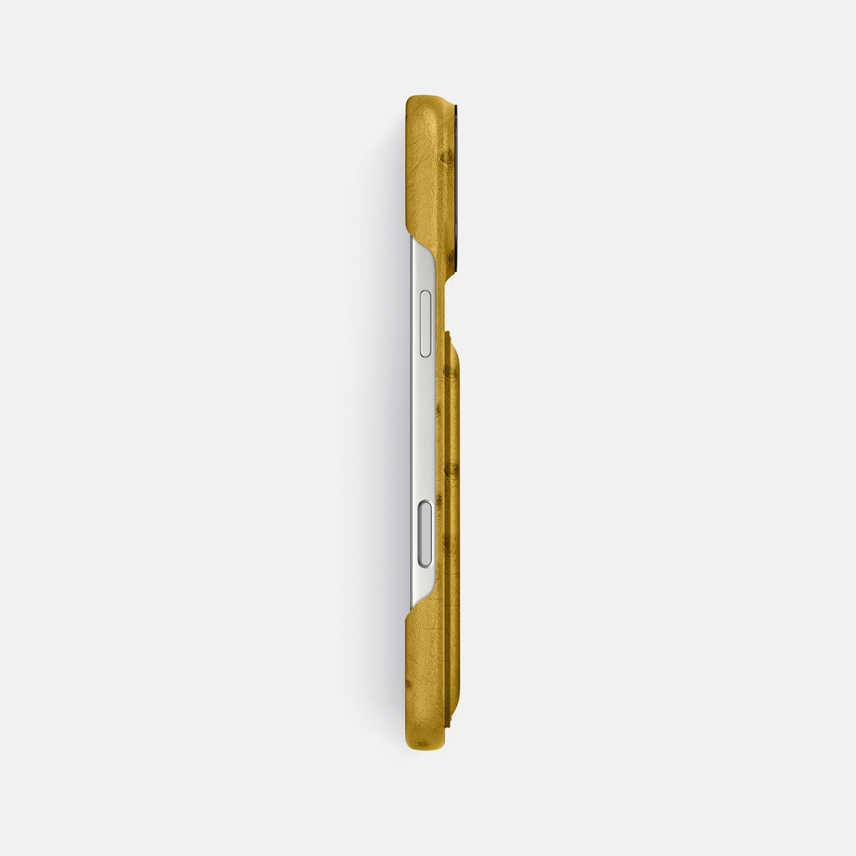 Double Card Case For iPhone 18 Pro Max In Ostrich -3 | Gold-Black