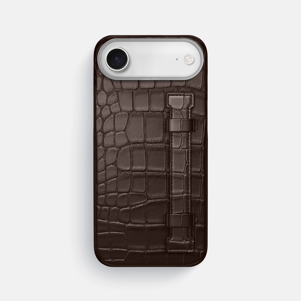 Handle Case For iPhone 17 Air In Alligator -1 | Dark-Brown-Steel