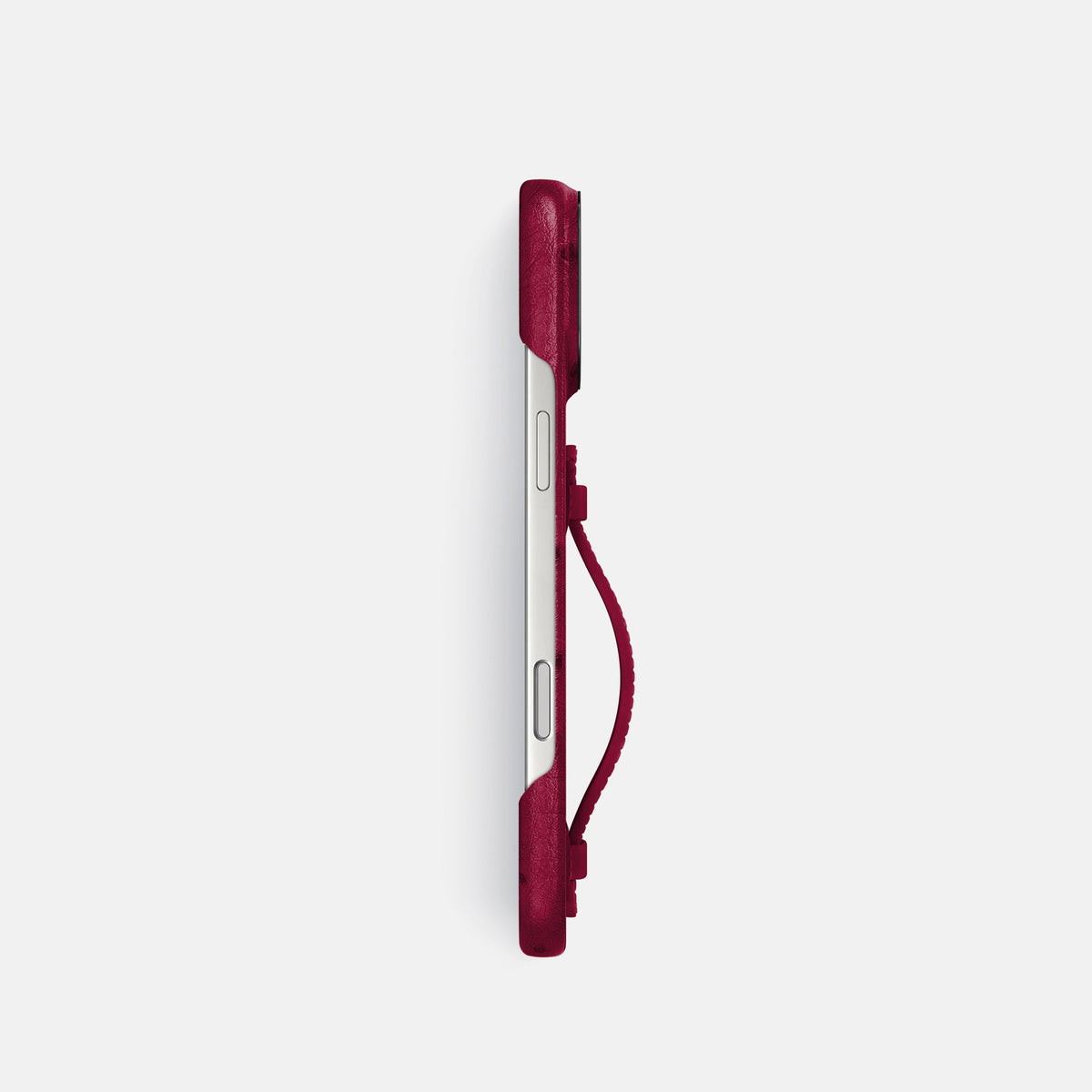Center Handle For iPhone 18 Pro In Ostrich -2 | Bordeaux-Black