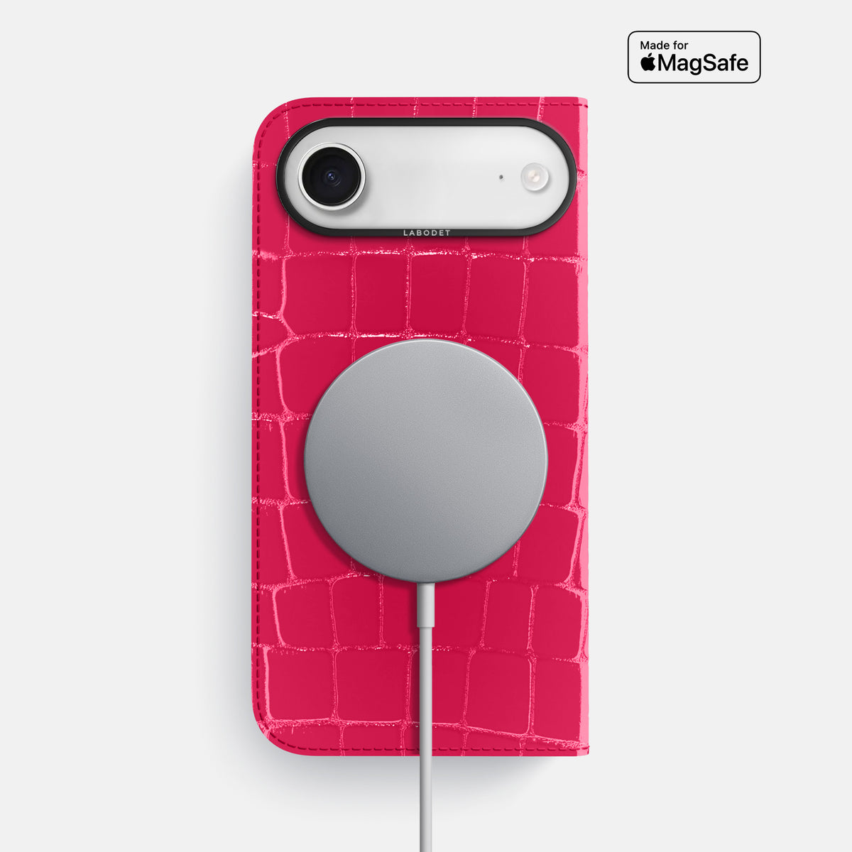 Folio Case For iPhone 17 Air In Shiny Alligator -3 | Pink-Panther-Black