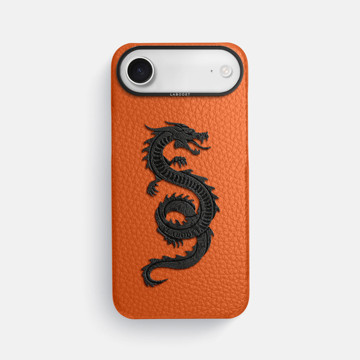 Classic Case With Carbon Dragon For iPhone 17 Air In Calf -1 | Orange-Black