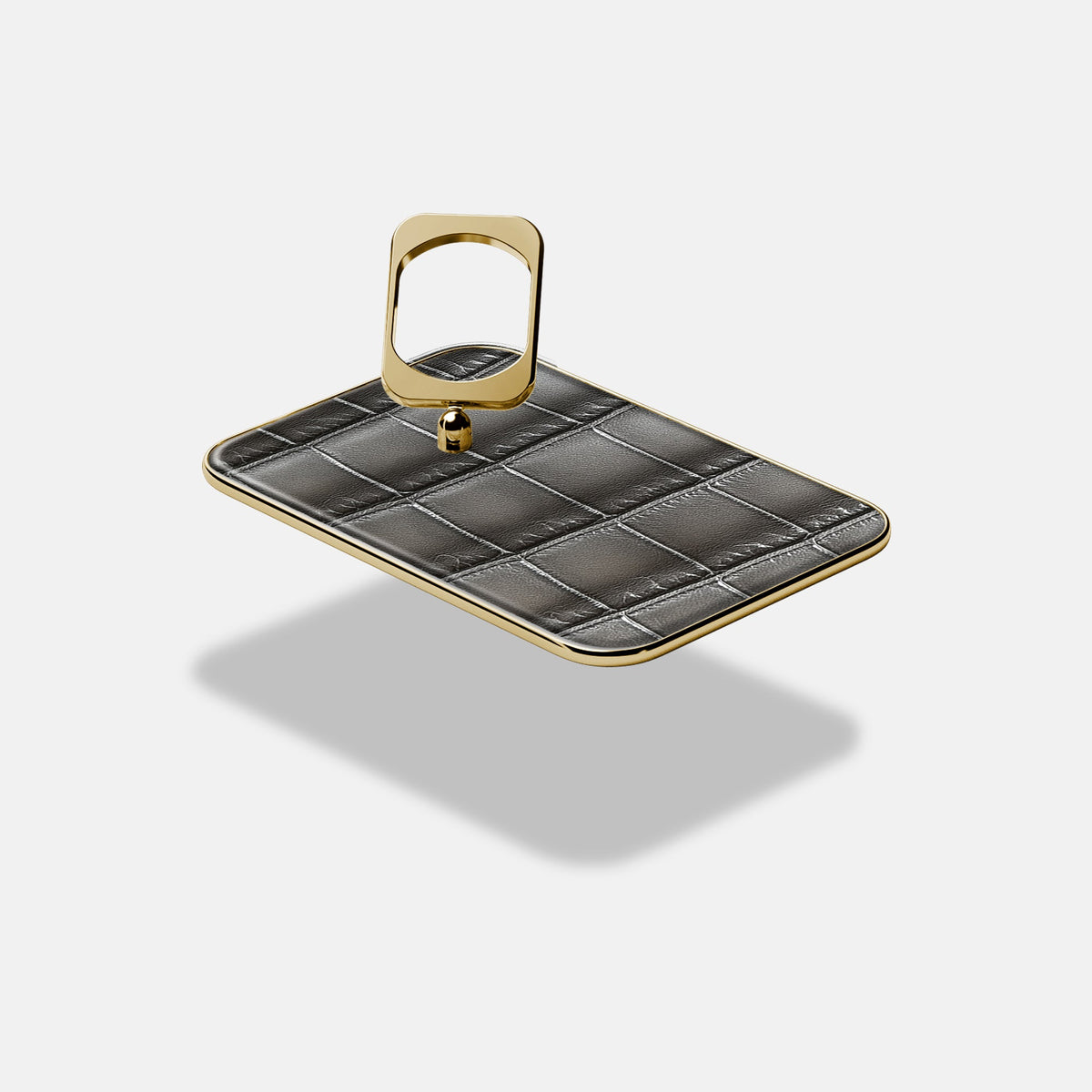 MagSafe Ring For iPhone 18 Pro In Patina Alligator -4 | Grey-Gold