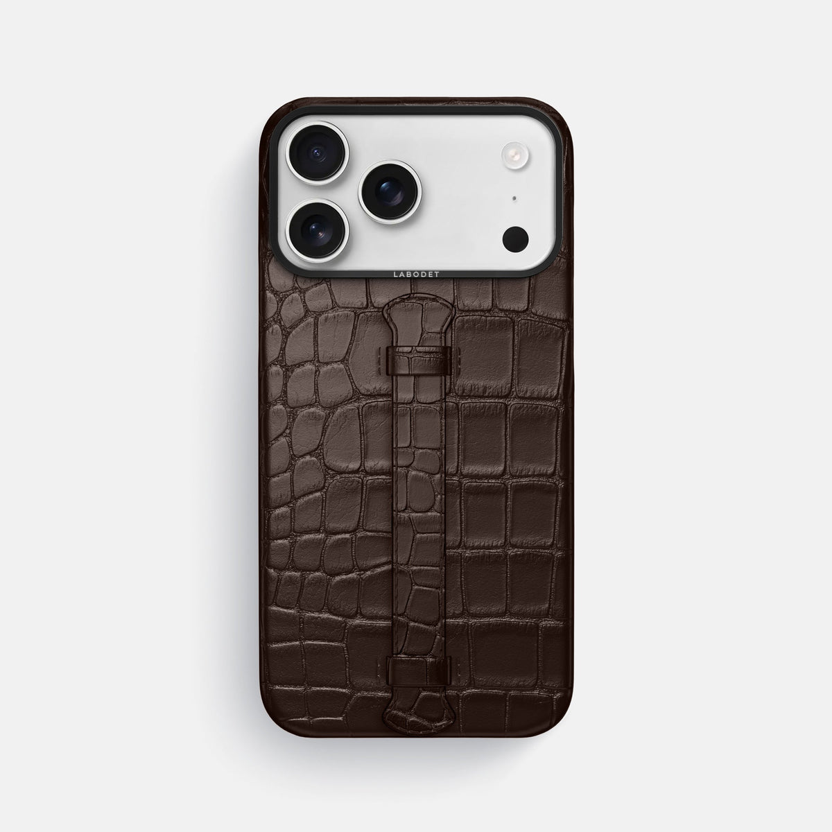 Center Handle For iPhone 18 Pro Max In Alligator -1 | Dark-Brown-Black