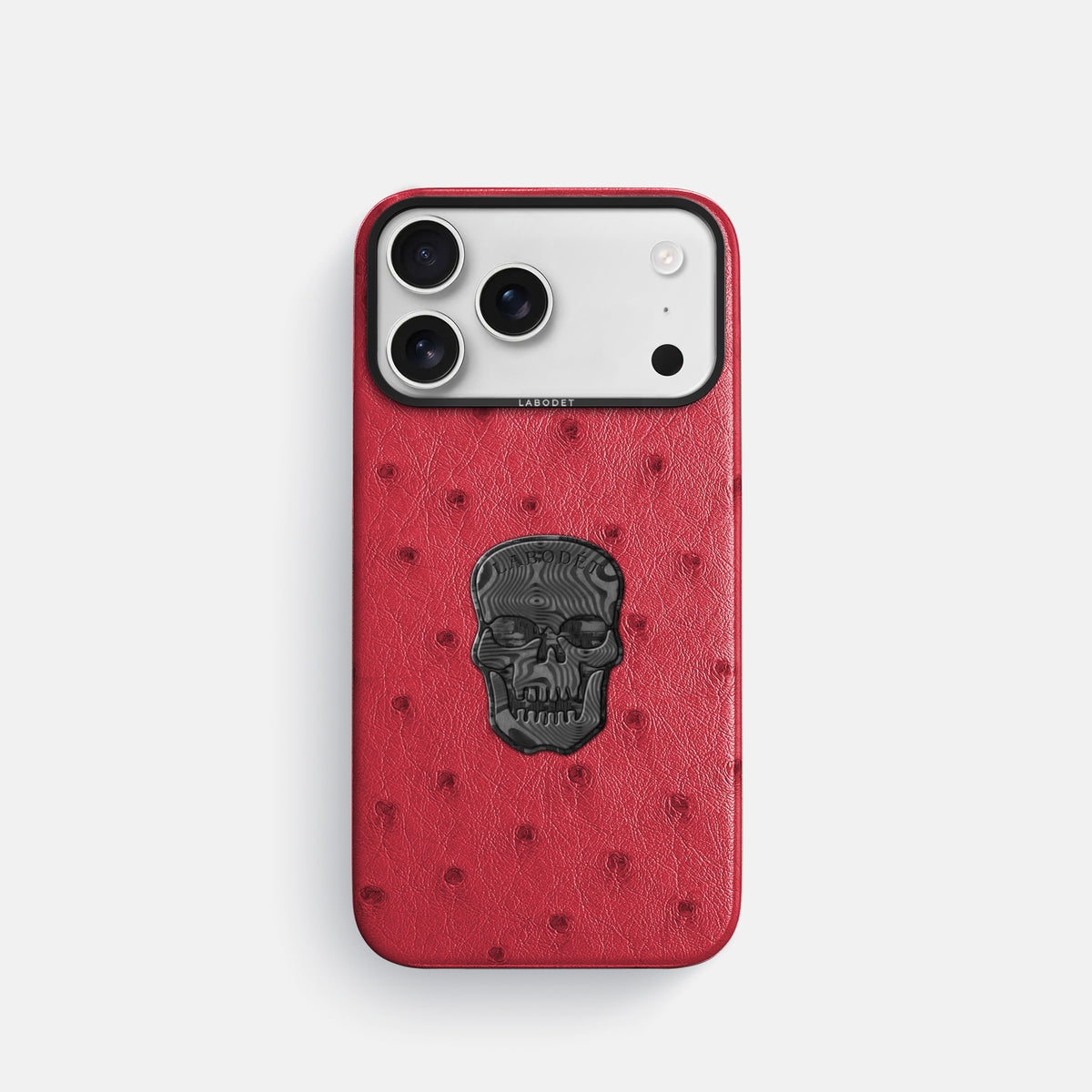 Classic Case With Carbon Skull For iPhone 17 Pro In Ostrich -1 | Red-Black
