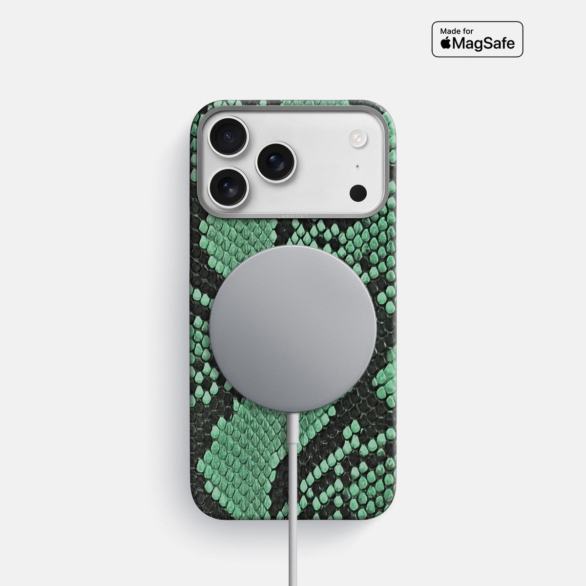 Classic Case For iPhone 18 Pro In Deluxe Python -5 | Forest-Green-Steel
