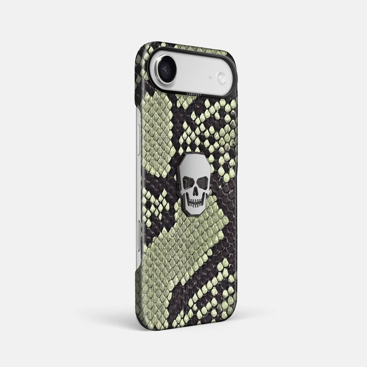 Classic Case With Titanium Skull For iPhone 17 Air In Deluxe Python -2 | Army-Green-Black