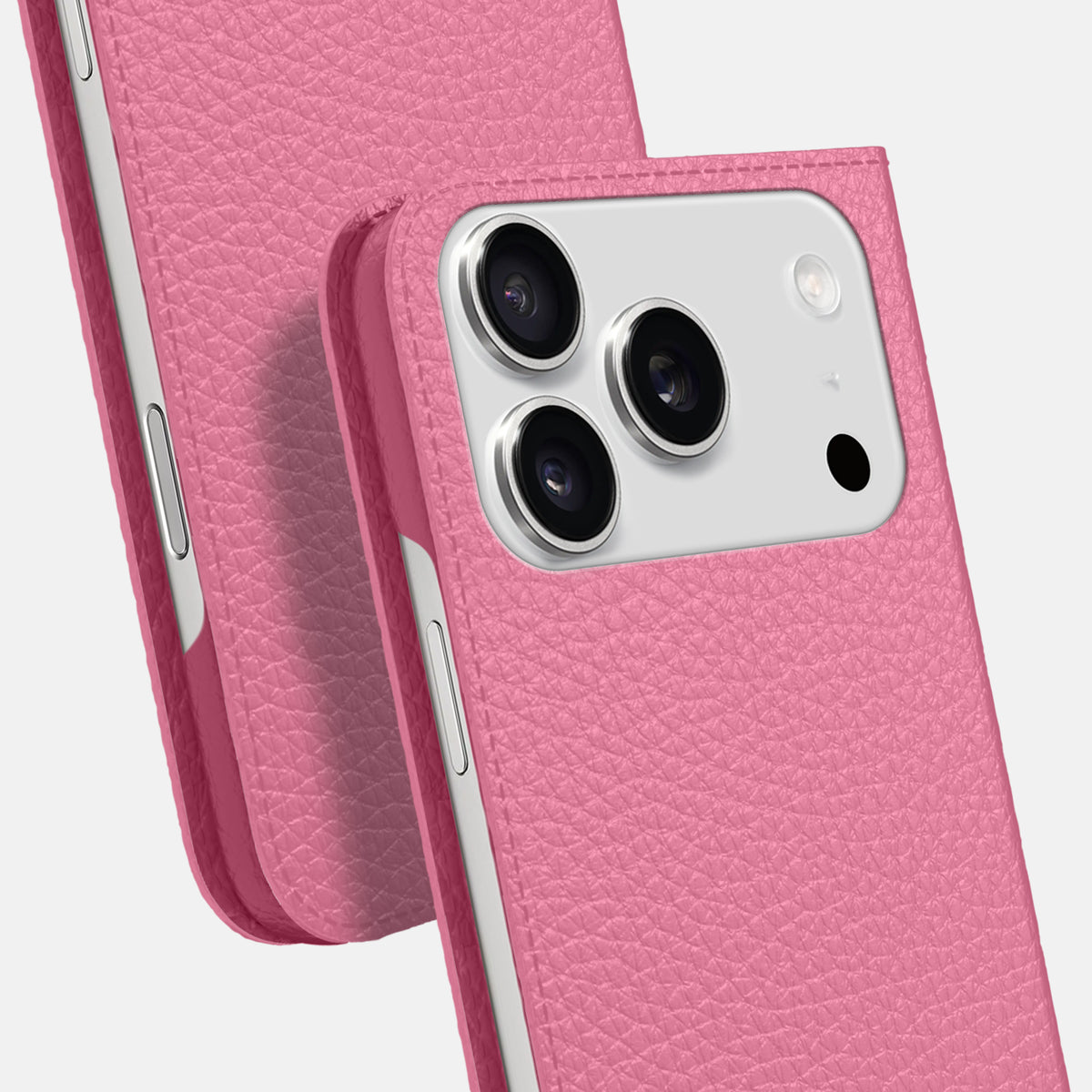 Folio Slim Case For iPhone 17 Pro Max In Calf -5 | Pink