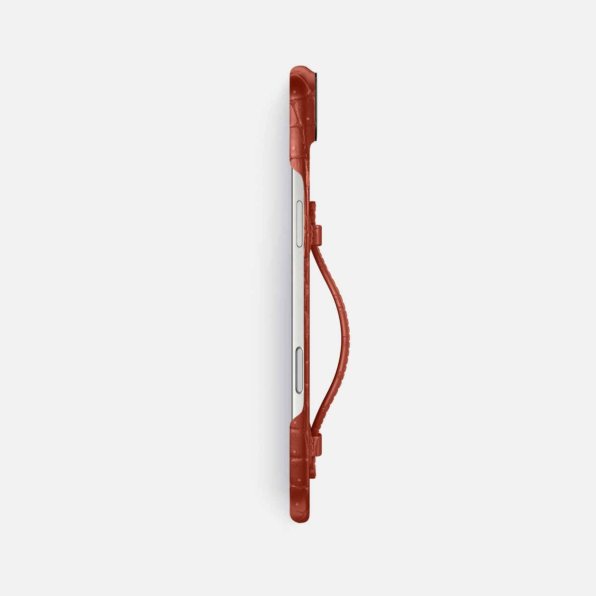 Center Handle For iPhone 17 Air In Porosus Crocodile -2 | Nuts-Black