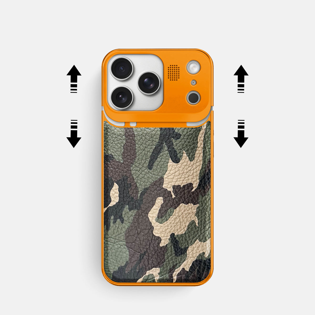 Metal Case For iPhone 17 Pro In Calf -2 | Camouflage-Orange