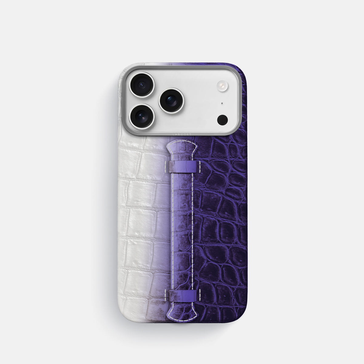 Center Handle For iPhone 17 Pro In Himalayan Crocodile -1 | Purple-Steel