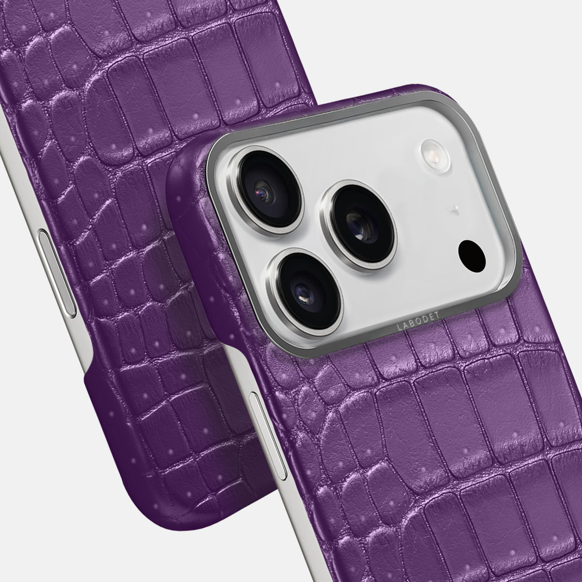 Classic Case For iPhone 17 Pro In Porosus Crocodile -6 | Purple-Steel
