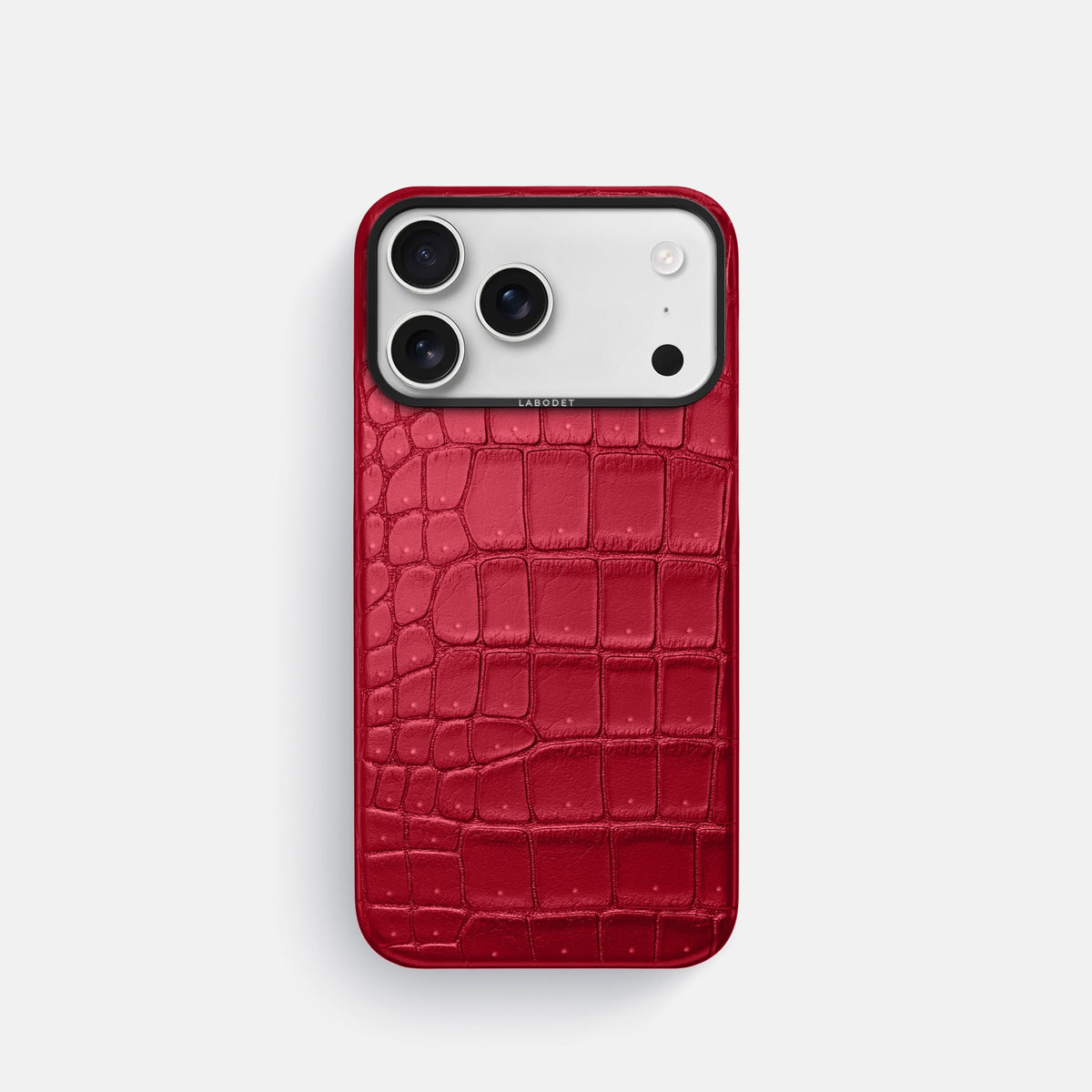 Classic Case For iPhone 18 Pro In Porosus Crocodile -1 | Burgundy-Black