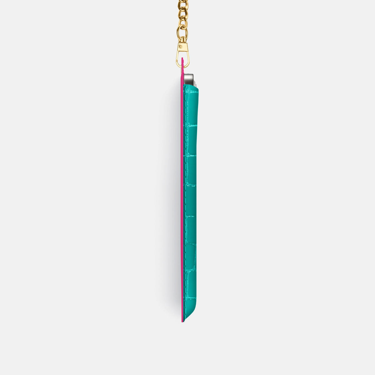 Crossbody Bag For iPhone 18 Pro In Shiny Alligator -4 | Mint-Gold