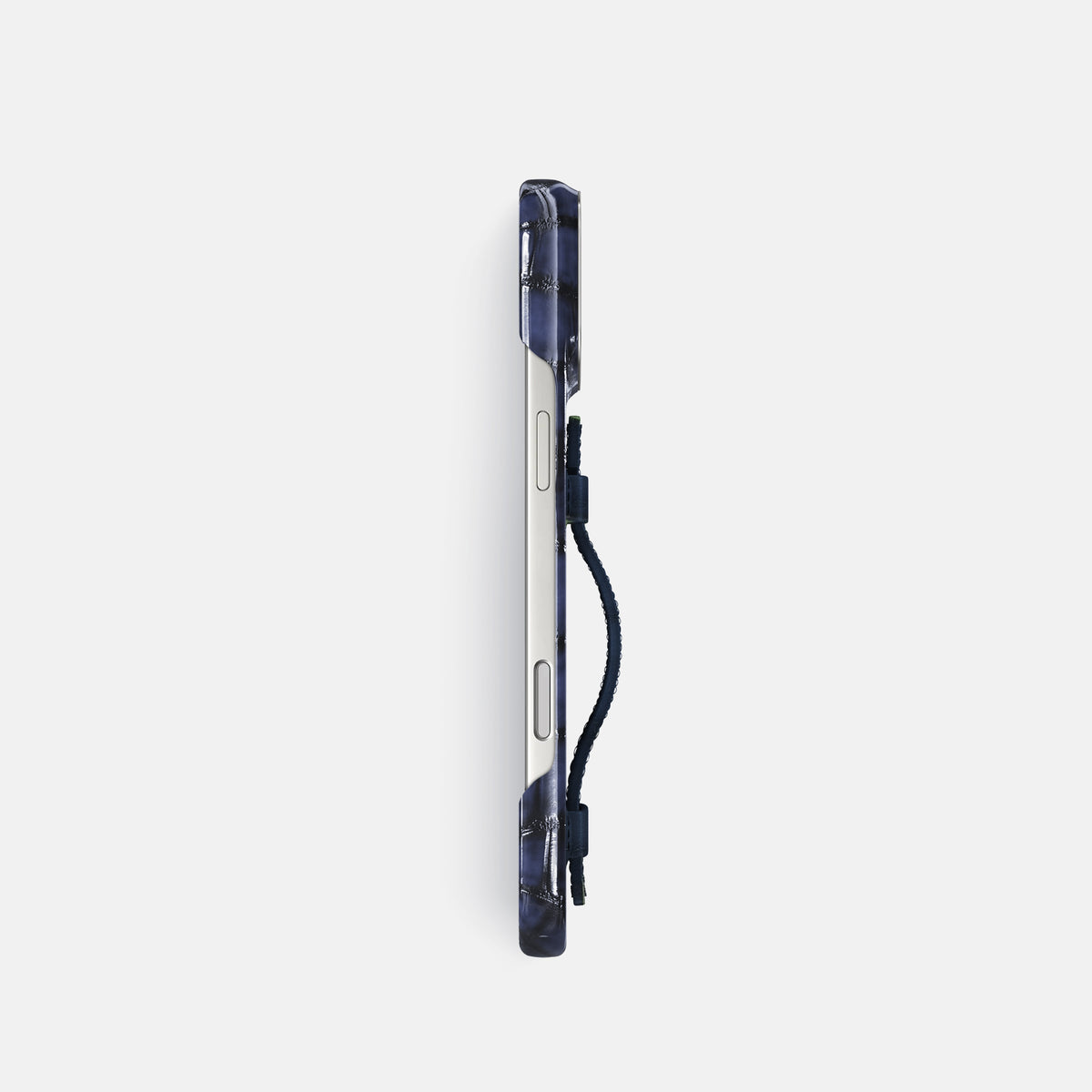 Center Handle For iPhone 17 Pro In Patina Alligator -2 | Havana-Blue-Steel