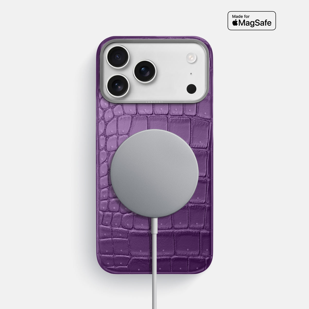 Classic Case For iPhone 17 Pro Max In Porosus Crocodile -5 | Purple-Steel