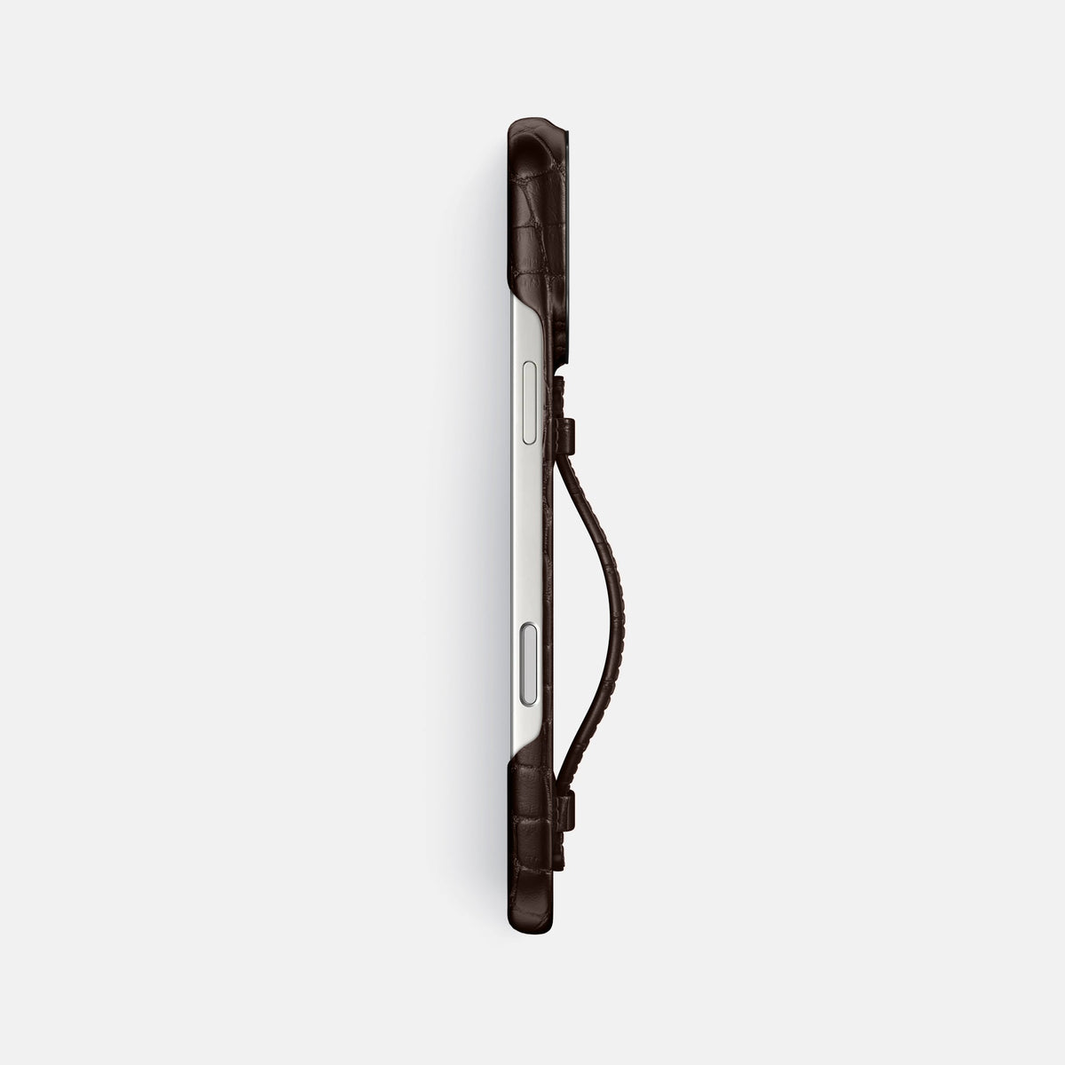Center Handle For iPhone 18 Pro Max In Alligator -3 | Dark-Brown-Black