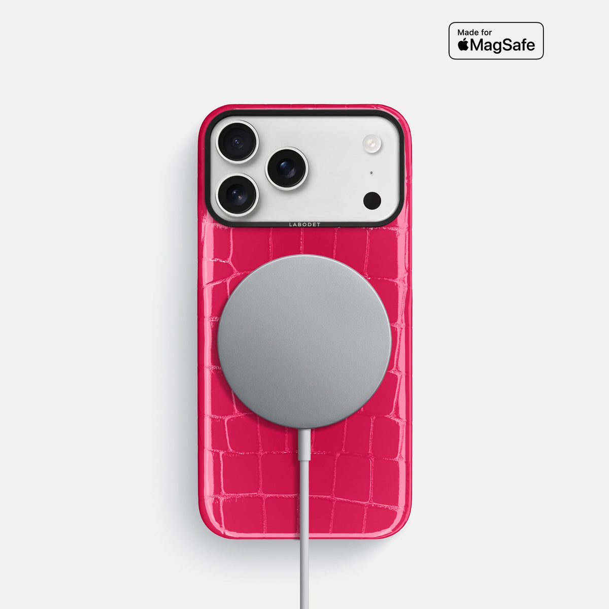 Classic Case For iPhone 18 Pro In Shiny Alligator -5 | Pink-Panther-Black