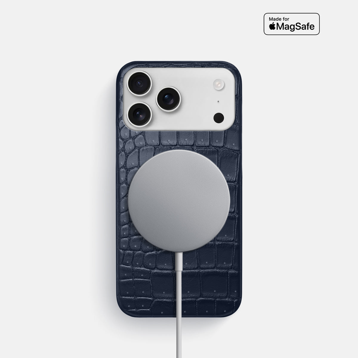 Slim Case For iPhone 17 Pro In Porosus Crocodile -5 | Deep-Blue-Sea