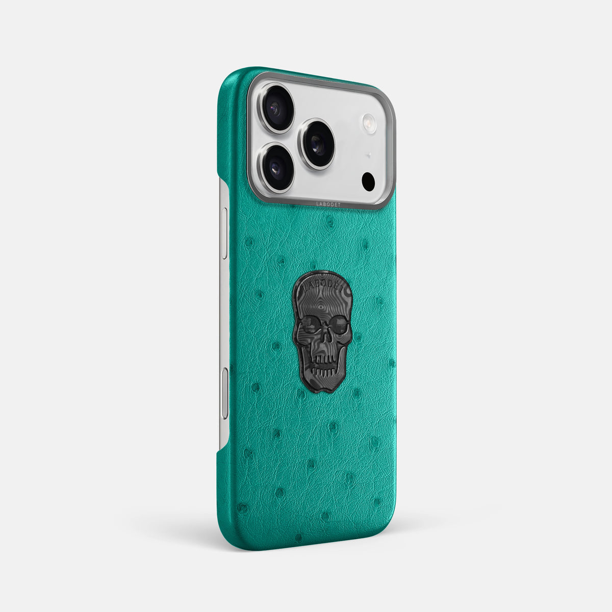 Classic Case With Carbon Skull For iPhone 17 Pro Max In Ostrich -2 | Turquoise-Steel