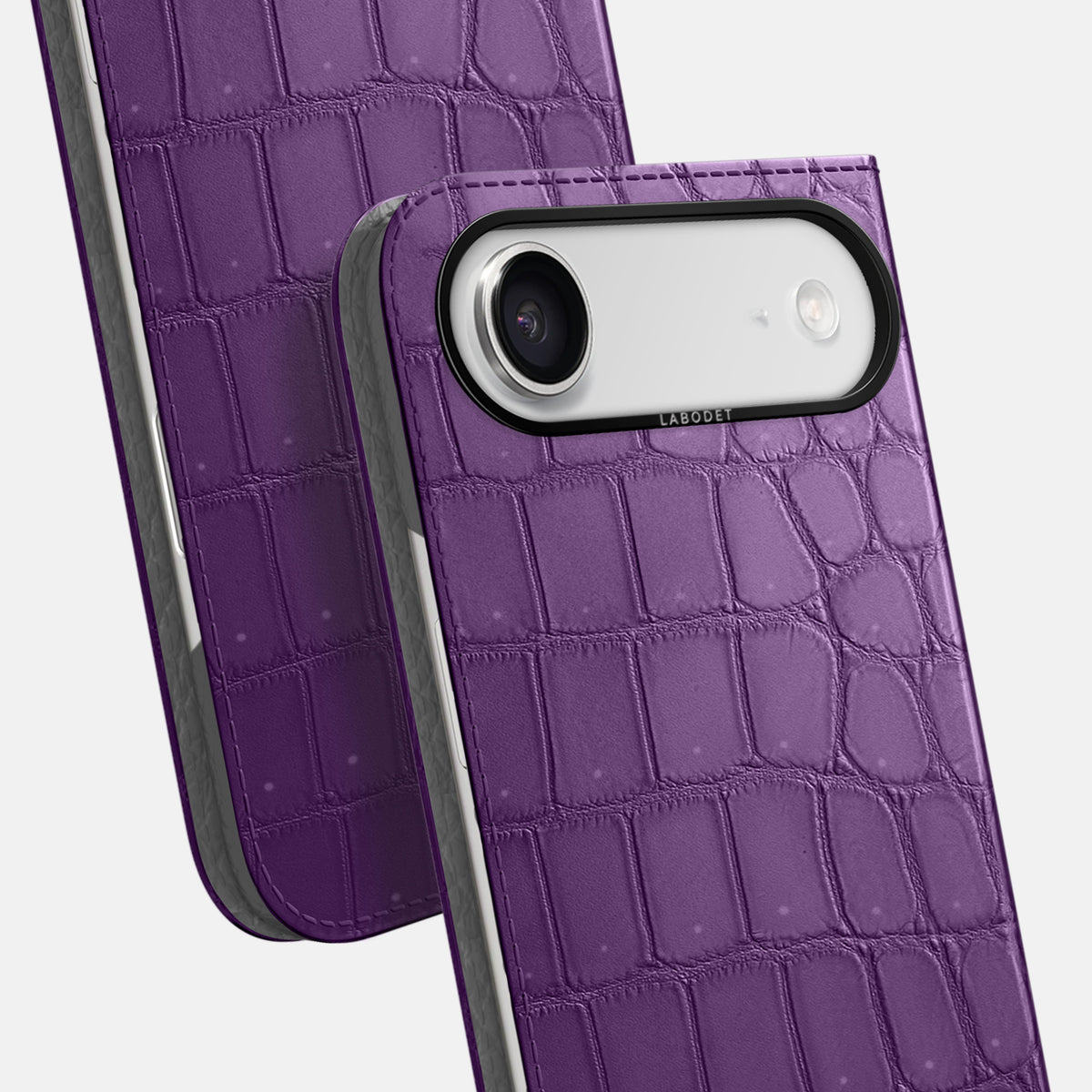 Folio Case For iPhone 17 Air In Porosus Crocodile -5 | Purple-Black