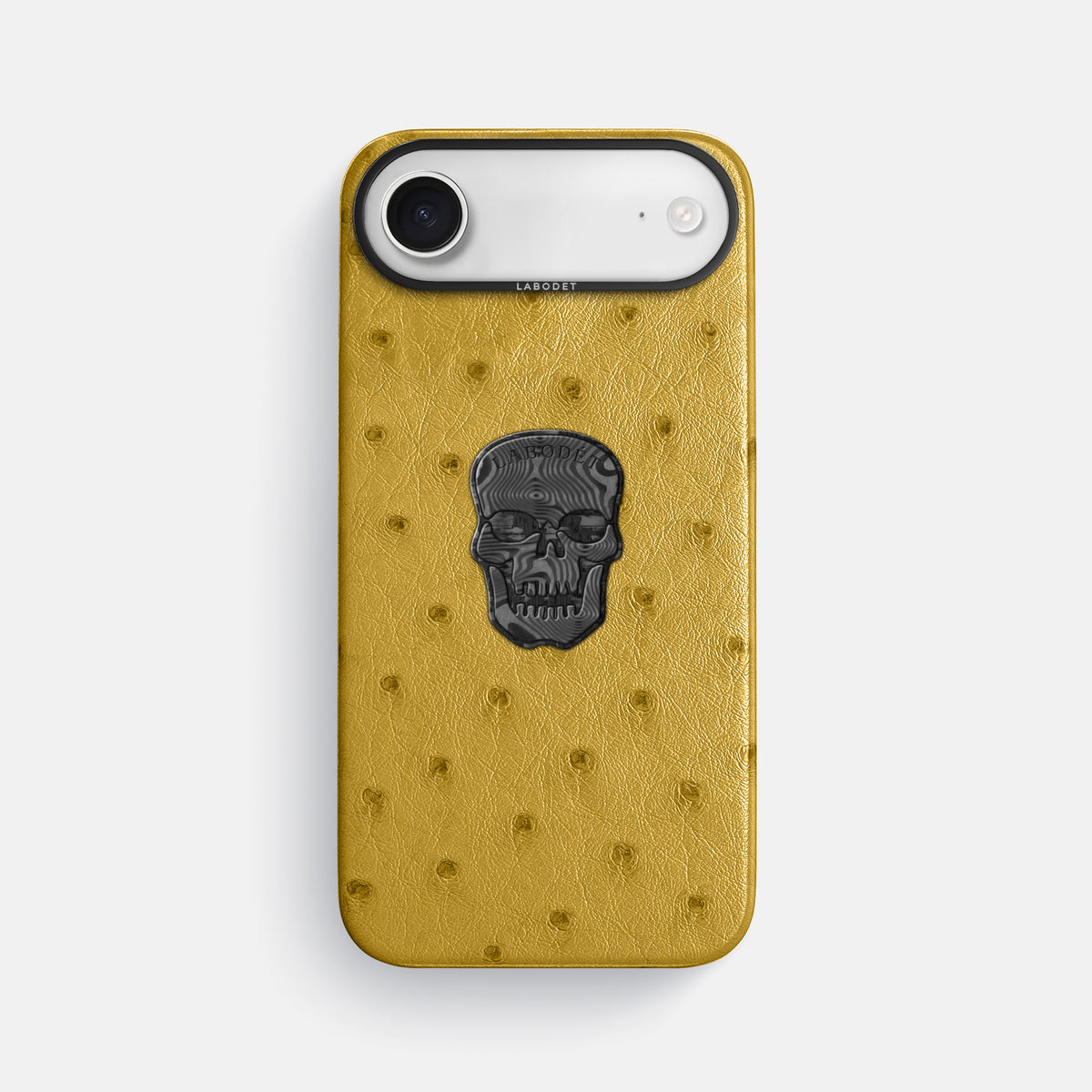 Classic Case With Carbon Skull For iPhone 17 Air In Ostrich -1 | Gold-Black