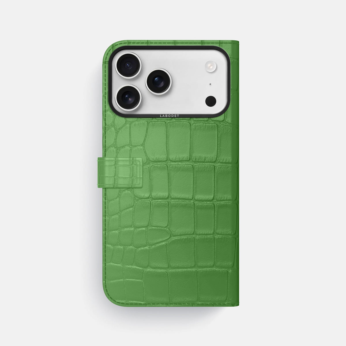 Folio Case with Clasp For iPhone 18 Pro Max In Alligator -3 | Apple-Green-Black