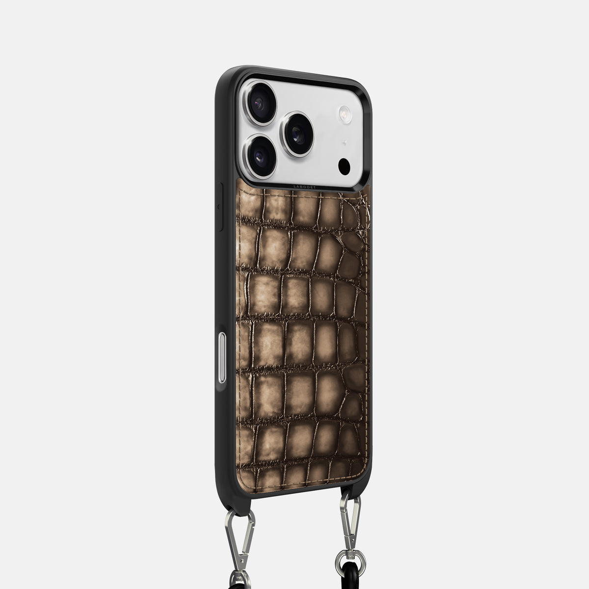 Crossbody Sport Case For iPhone 17 Pro In Patina Alligator -2 | Etoupe