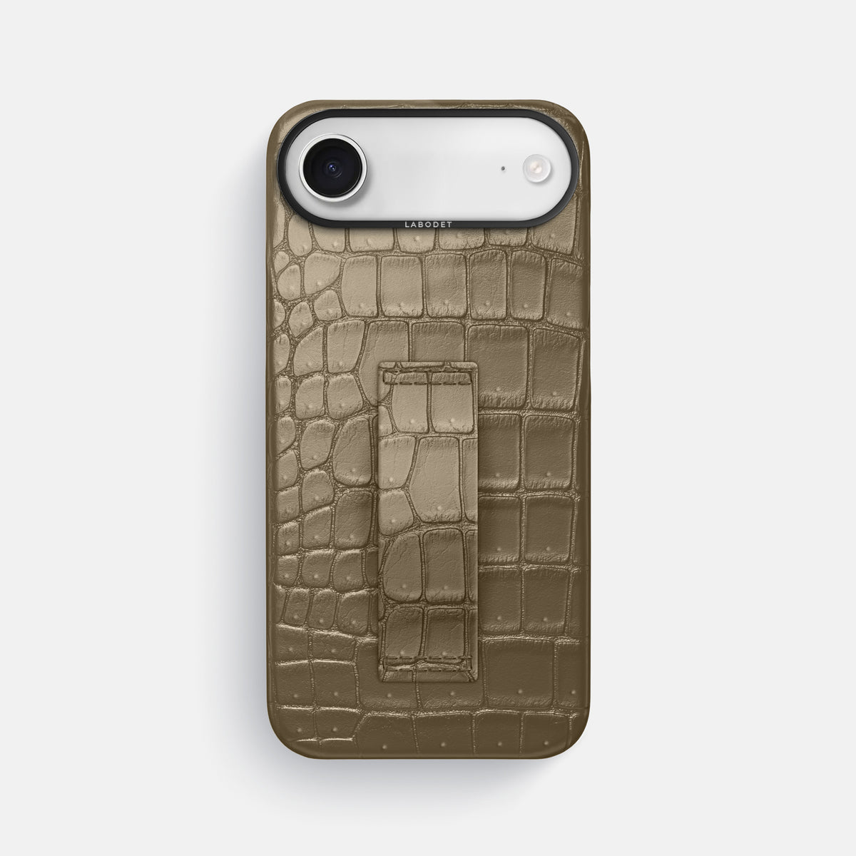Finger Case For iPhone 17 Air In Porosus Crocodile -1 | Kaki-Green-Black