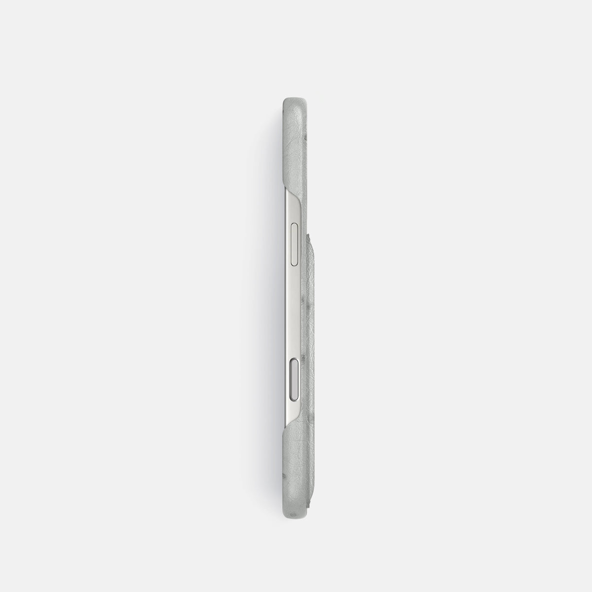 Slim Card Case For iPhone 17 Pro In Ostrich -3 | White