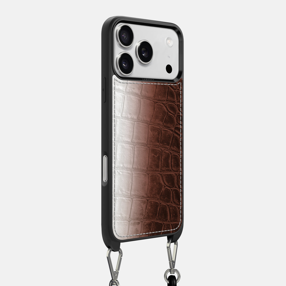 Crossbody Sport Case For iPhone 17 Pro Max In Himalayan Crocodile -2 | Dark-Brown