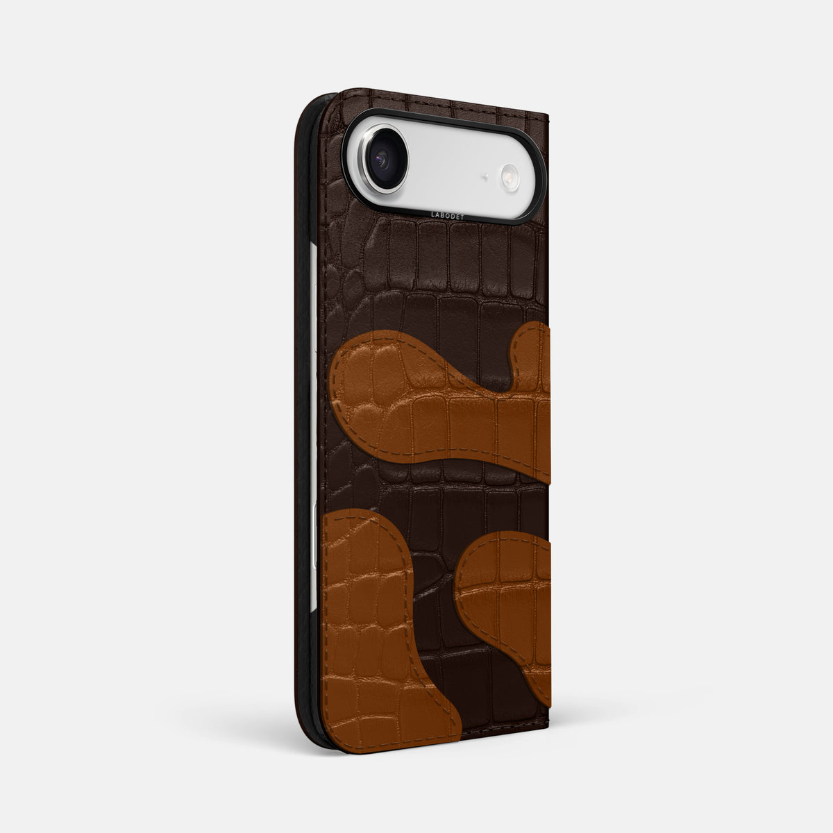 Camouflage Folio For iPhone 17 Air In Alligator -1 | Dark-Brown-Black