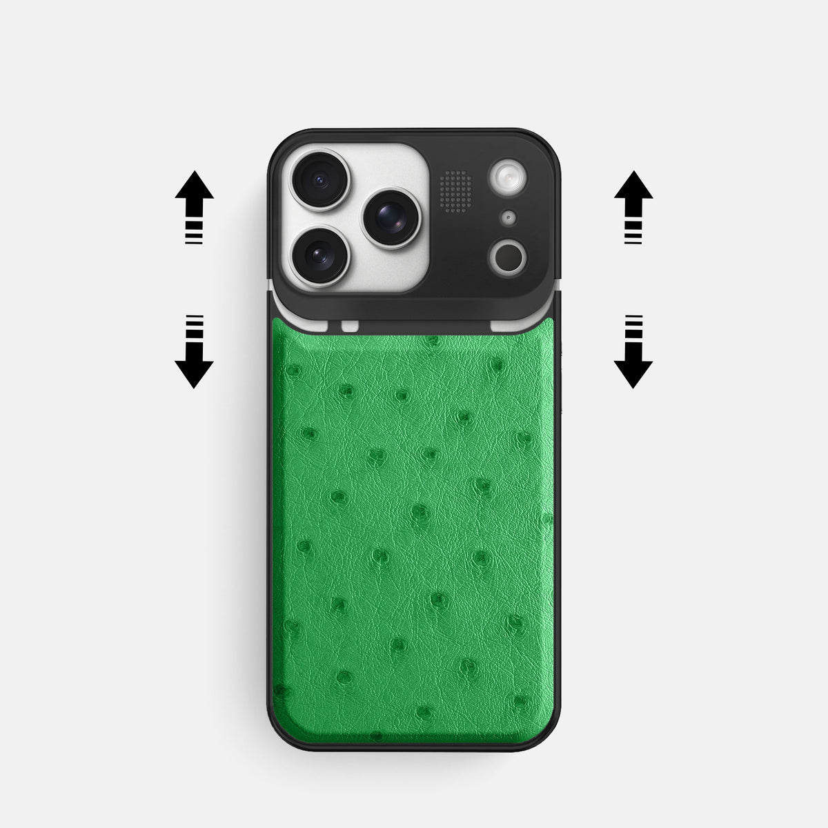 Metal Case For iPhone 17 Pro In Ostrich -2 | Kentucky-Green-Black
