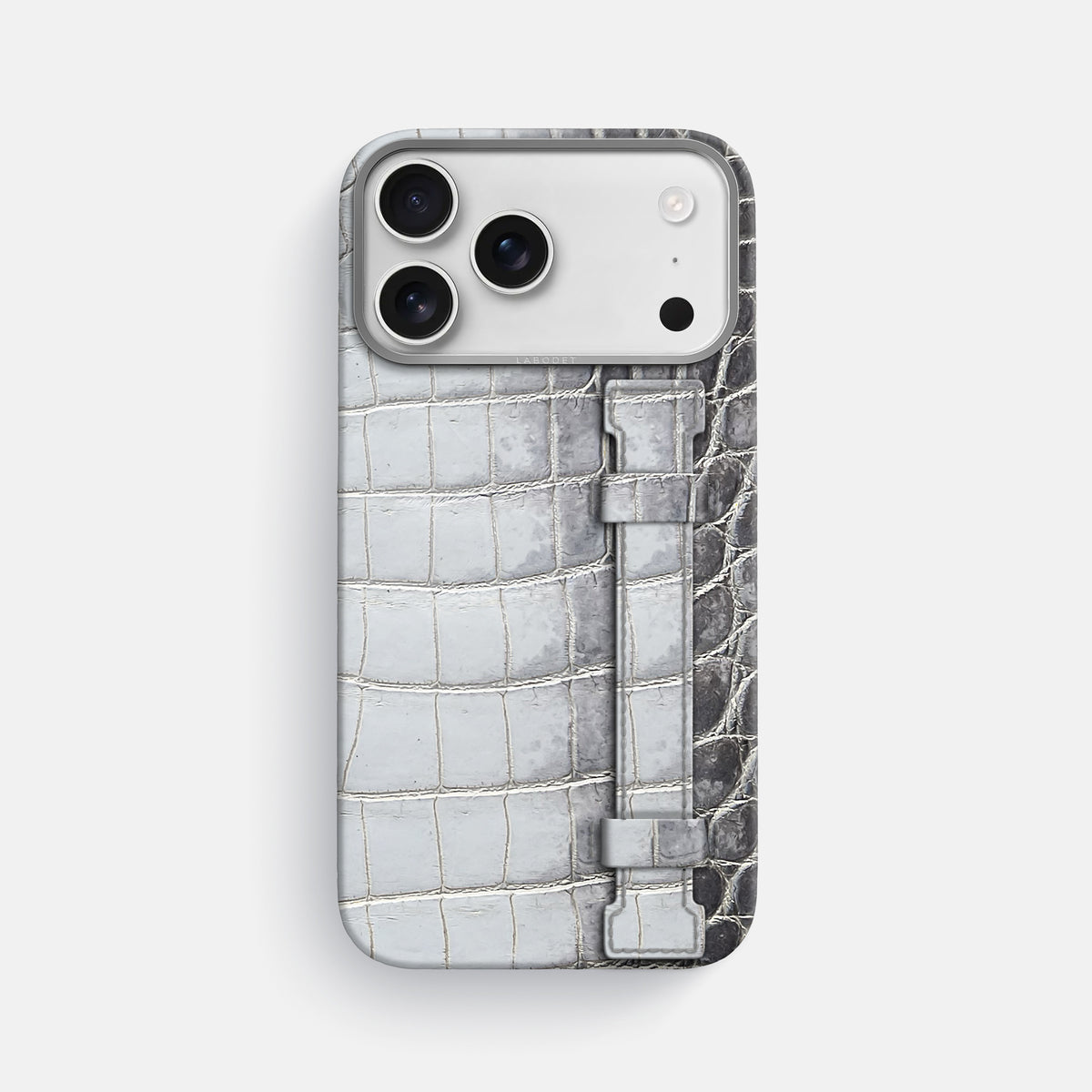 Handle Case For iPhone 17 Pro Max In Himalayan Crocodile -1 | Silver-Steel
