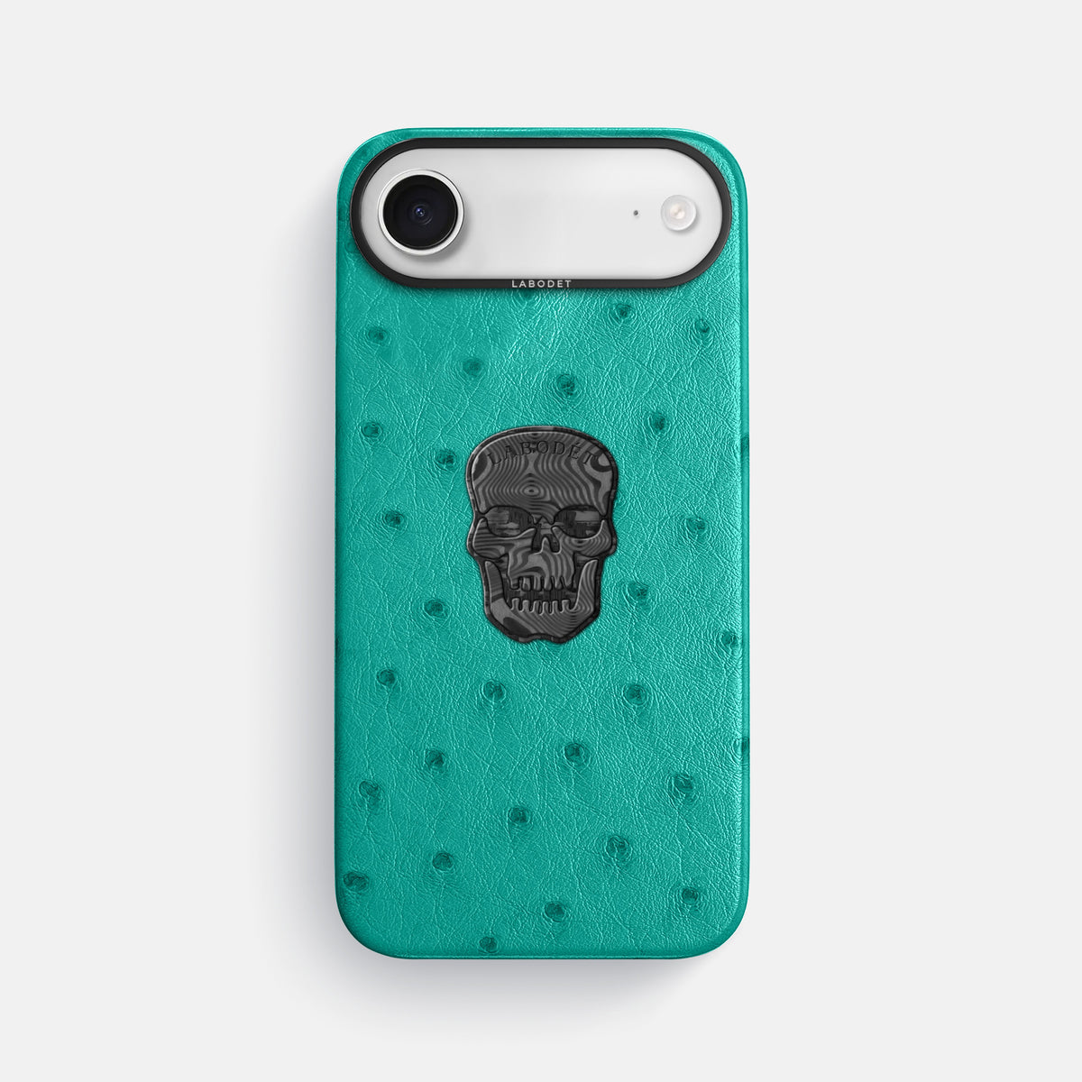 Classic Case With Carbon Skull For iPhone 17 Air In Ostrich -1 | Turquoise-Black