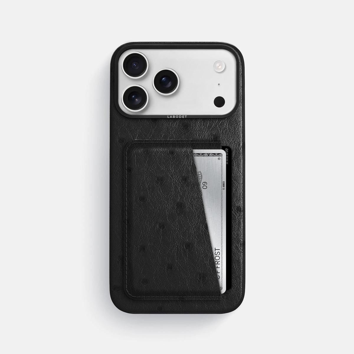 Double Card Case For iPhone 18 Pro Max In Ostrich -1 | Black-Black