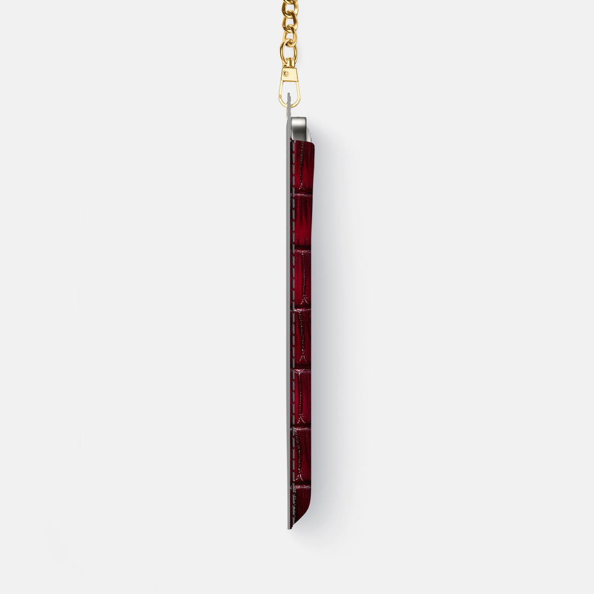 Crossbody Bag For iPhone 17 Air In Patina Alligator -4 | Havana-Burgundy-Gold