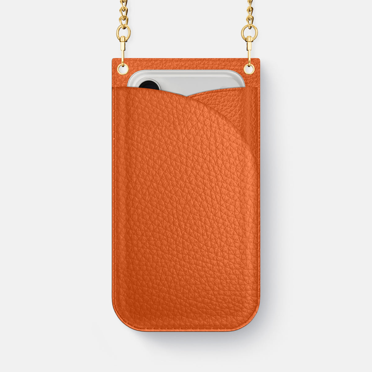 Crossbody Bag For iPhone 17 Pro Max In Calf -1 | Orange-Gold
