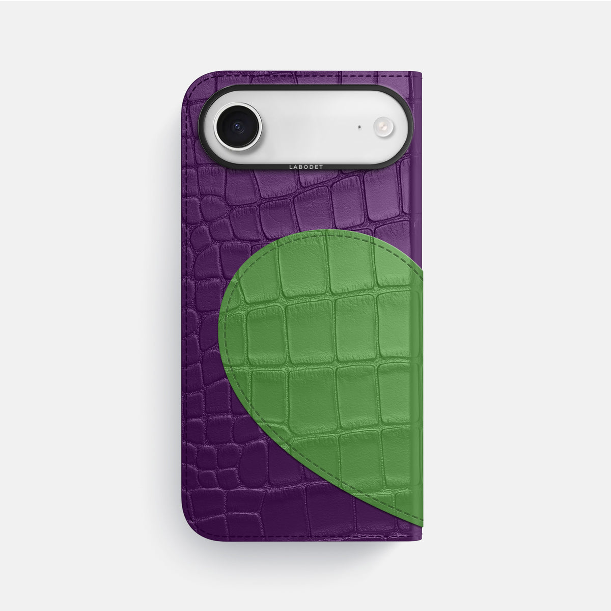Folio Case With Heart For iPhone 17 Air In Alligator -3 | Purple-Black