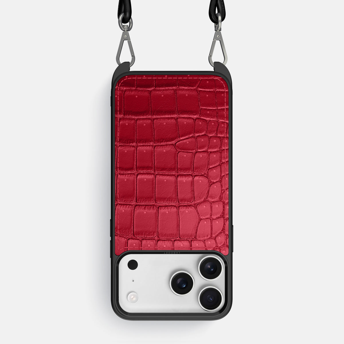 Crossbody Sport Case For iPhone 17 Pro Max In Porosus Crocodile -1 | Burgundy