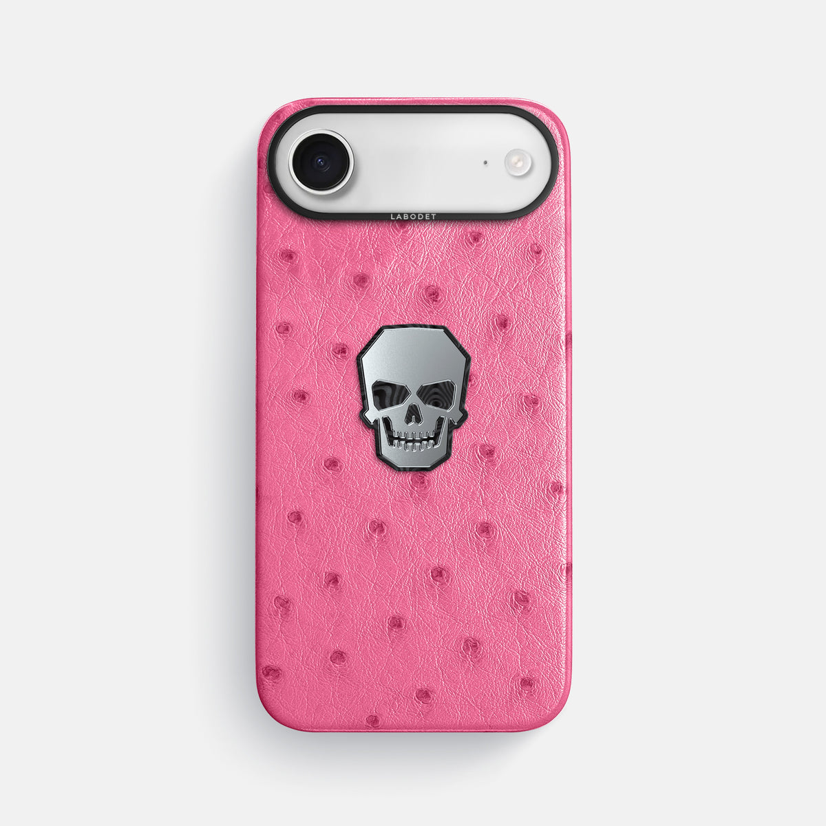Classic Case With Titanium Skull For iPhone 17 Air In Ostrich -1 | Pink-Black