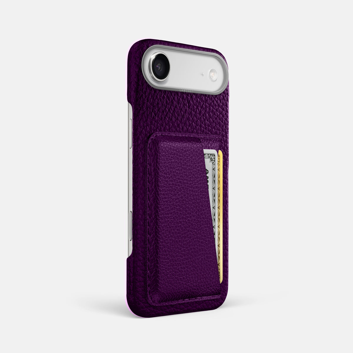 Double Card Case For iPhone 17 Air In Calf -2 | Violet-Steel